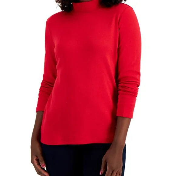 KAREN SCOTT Red Mock-Neck Top/NWT/XL - Picture 1 of 10